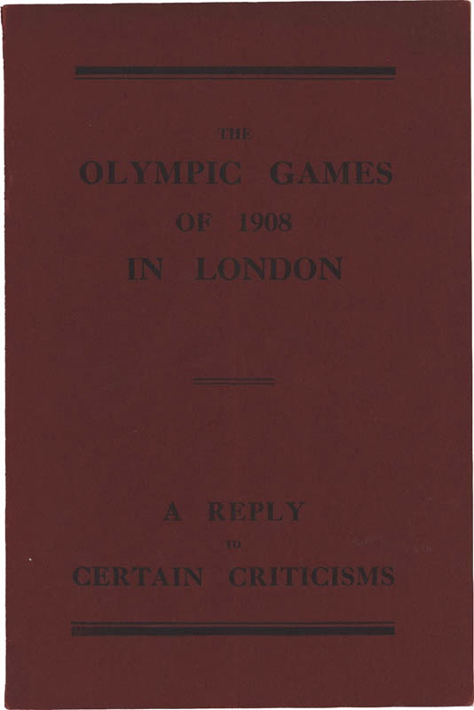- 1908 London Olympics Reply to American Criticisms Booklet