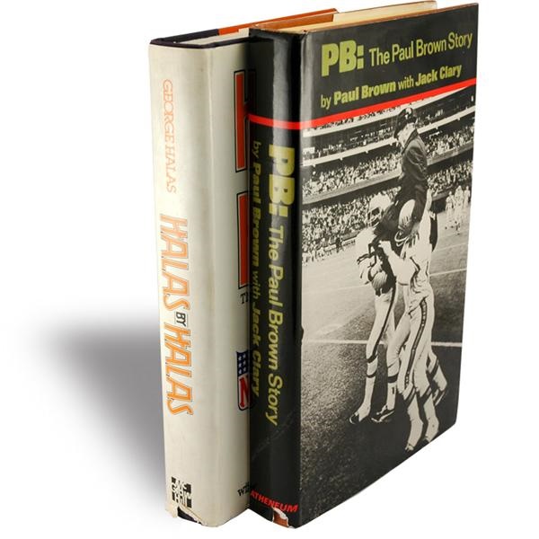 Football - George Halas and Paul Brown Signed Football Books (2)