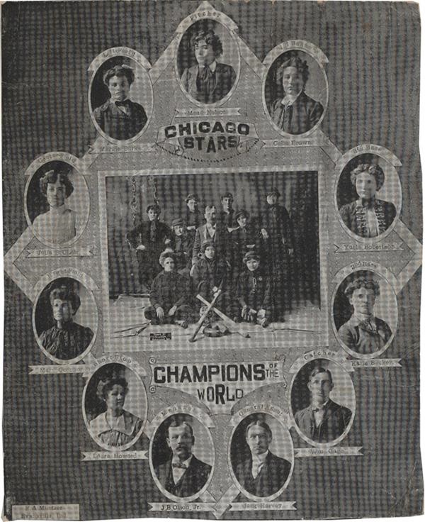 Ernie Davis - c. 1905 Chicago Stars Female Baseball Team Advertising Sheet