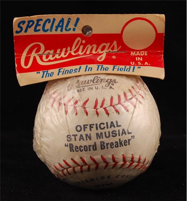 Ernie Davis - 1960s Stan Musial Rawlings &quot;Record Breaker&quot; Baseball in original package