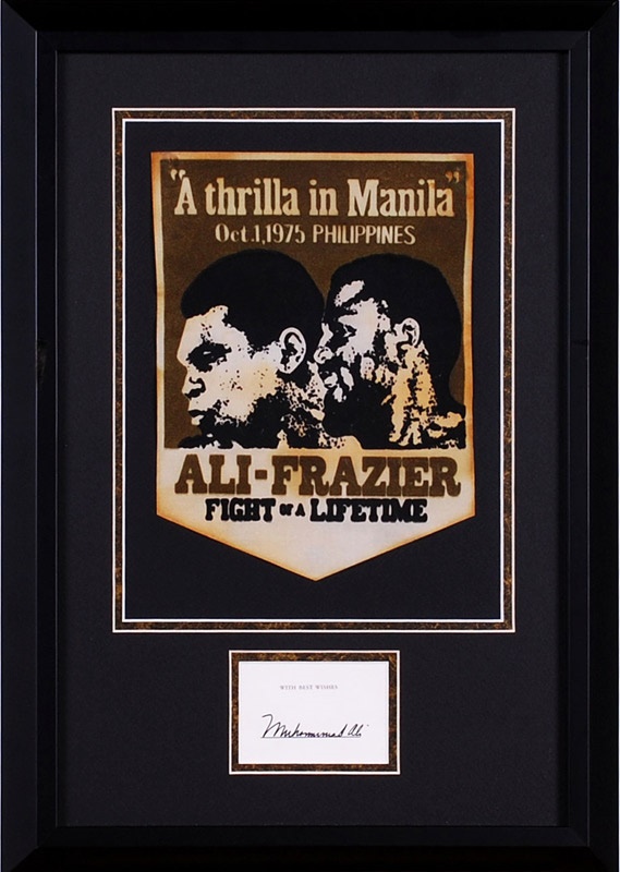 - Muhammad Ali &quot;Thrilla In Manilla&quot; Felt Pennant with Signature