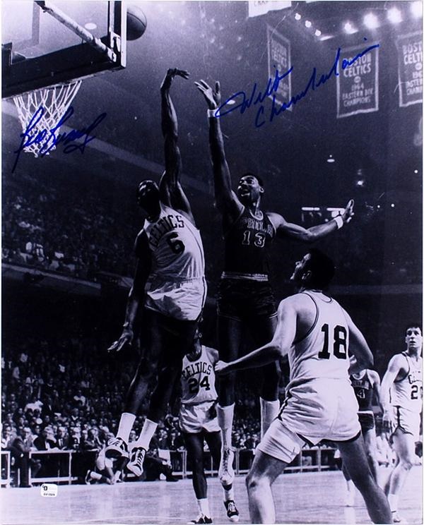 - Wilt Chamberlain and Bill Russell Signed 16 x 20 Photo