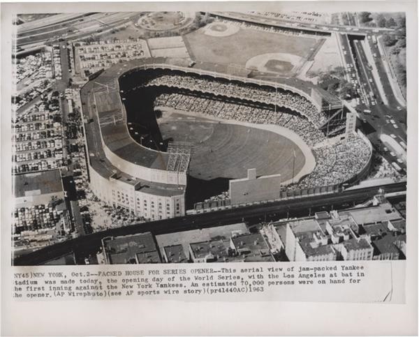 - 1963 Yankee Stadium World Series Baseball Wire Photo