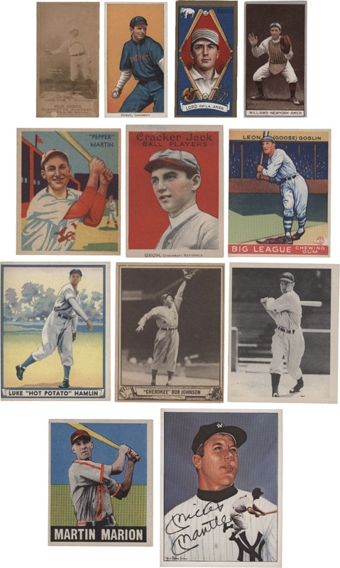 - Baseball Star Card Collection 1887-1990s (50) with Mantle Signed Card