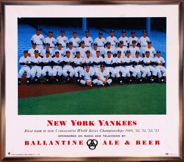 - 1953 New York Yankees Ballantine Beer Advertising Sign