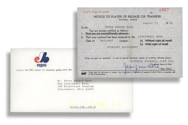 - 1984 Pete Rose Player transfer Document
