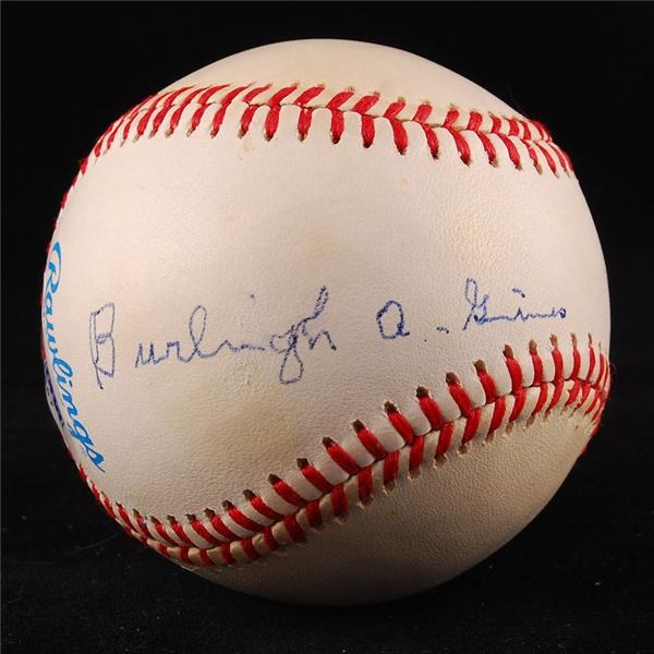 Burleigh Grimes Single Signed Baseball