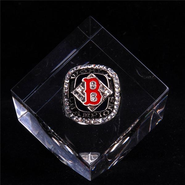 Ernie Davis - Boston Red Sox 2004 World Series Ring in Lucite Display Cube