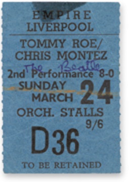 The Beatles - March 24, 1963 Ticket