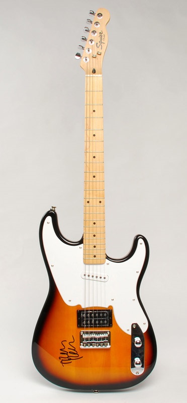 Rock And Pop Culture - Nine Inch Nails Musician Trent Reznor Signed Fender Squire Electric Guitar