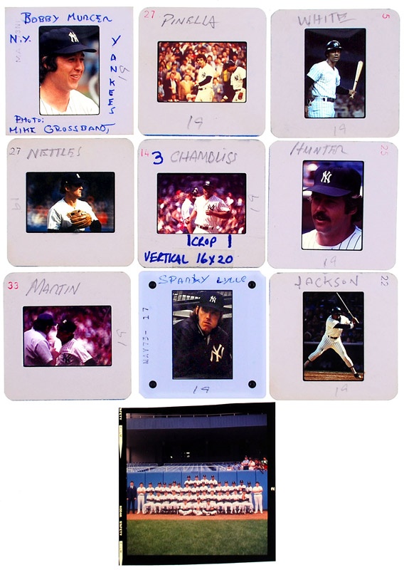 - 1977 New York Yankee Player Slides with Team Photo (20)
