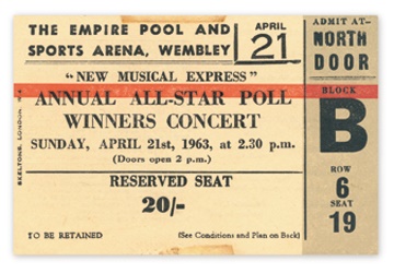 The Beatles - APRIL 21, 1963 ticket