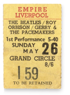 The Beatles - May 26, 1963 Ticket