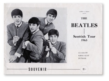 Lot - BEATLES AUTOGRAPHED OFFICIAL FAN CLUB CARD, CIRCA 1963 5 1/2 x 4 1/4  in. (14 x 10.8 cm.), Frame: 15 x 14 1/8 in. (38.1 x 35.9 cm.)