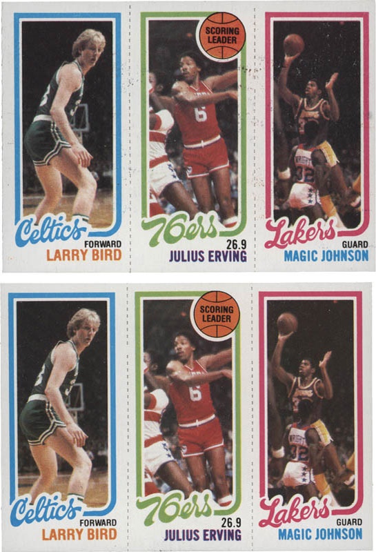 - 1980/81 Topps Basketball Larry Bird / Magic Johnson Rookie Cards (2)