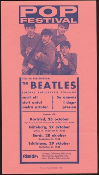 1963 The Beatles Swedish Handbill (6.5x11")