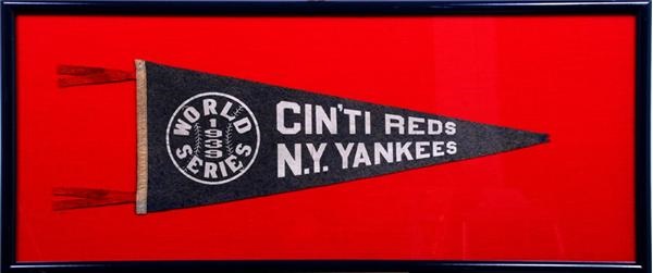 Joseph Scudese Collection - 1939 Cincinnati Reds NY Yankees World Series Baseball Pennant