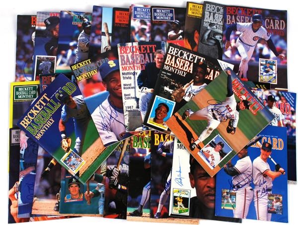 - (56) 1987-1991 Signed Beckett Baseball Monthly Magazines w/ 100+ Signatures