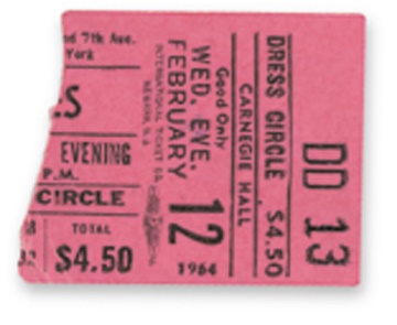 The Beatles - Febuary 12, 1964 Ticket