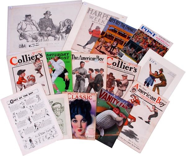 - (24) Early 1900's Baseball Themed Magazines and Cover Lot
