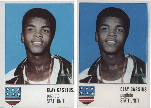 - Two 1965 Cassius Clay Lampo Boxing Cards