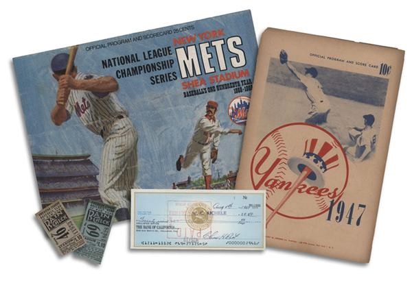 - Baseball Memorabilia Collection Including Photos, Tickets, Programs &amp; Baseballs