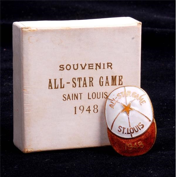 Ernie Davis - 1948 St Louis All-Star Game Press Pin with Box