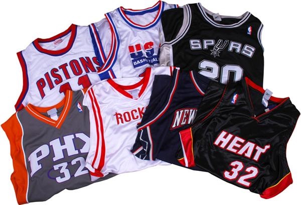 - Collection of Signed NBA Basketball Jerseys w/ Stoudemire & Shaq (7)