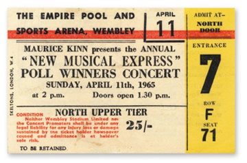 The Beatles - April 11, 1965 Ticket