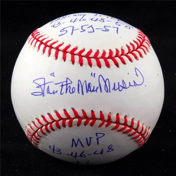 St. Louis Cardinals - Stan Musial Signed Statistics Baseball