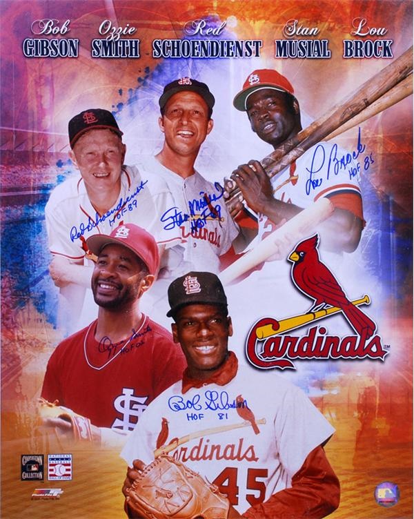 St. Louis Cardinals - St. Louis Cardinals Living Hall of Famers Signed Print (16x20")