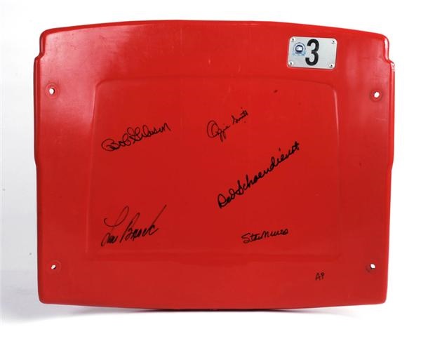 - Old Busch Stadium Seat Back Signed by Cardinals Living Hall of Famers