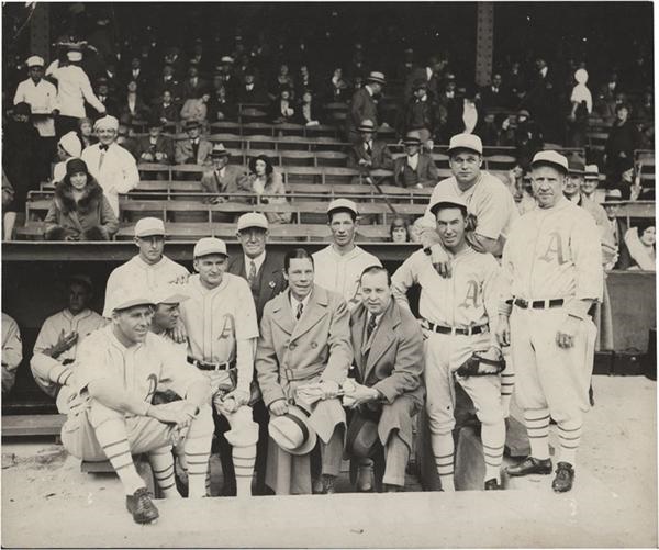 - Circa 1929 Philadelphia Athletics Photo with Jimmie Foxx, Grove, Joe E Brown, etc