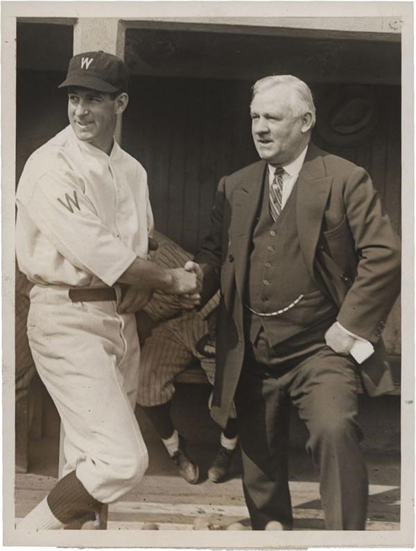 - 1924 World Series Bucky Harris and John McGraw Baseball Photograph