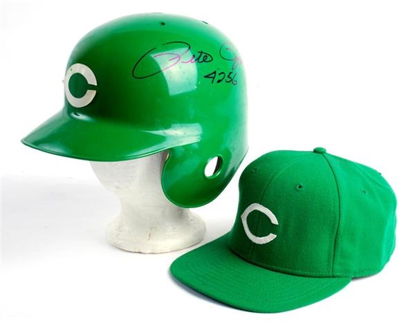 Pete Rose Signed St Patrick's Day Green Batting Helmet