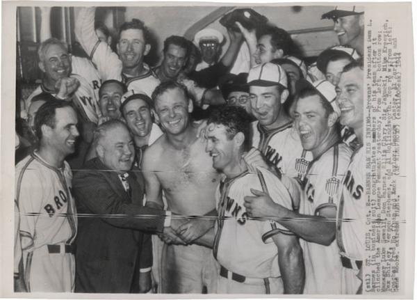 - St Louis Browns Clinch AL Pennant World Series Wire Photo (1944)