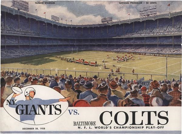 1958 Colts vs Giants NFL Championship Game Program