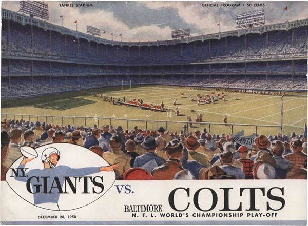 Football - 1958 Colts vs Giants NFL Championship Game Program