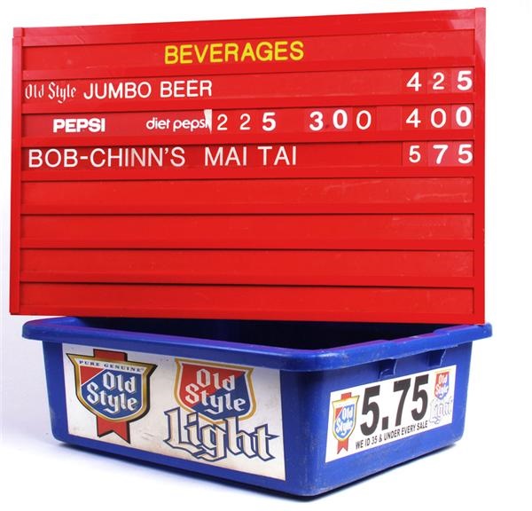 - Wrigley Field Chicago Beer Vendors Tray and Sign
