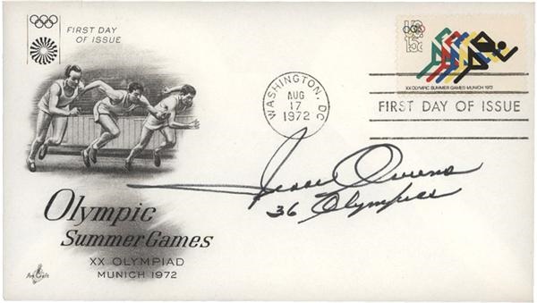 - Jesse Owens Signed "36 Olympics" 1st Issue 1972 Postal Cover
