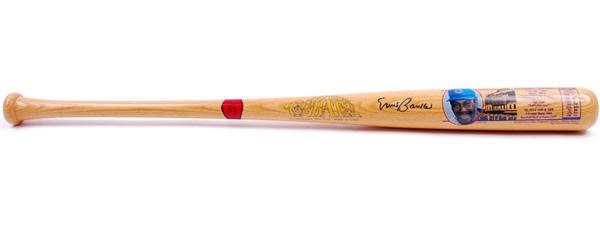 Ernie Banks Signed Cooperstown Famous Player Photo Baseball Bat