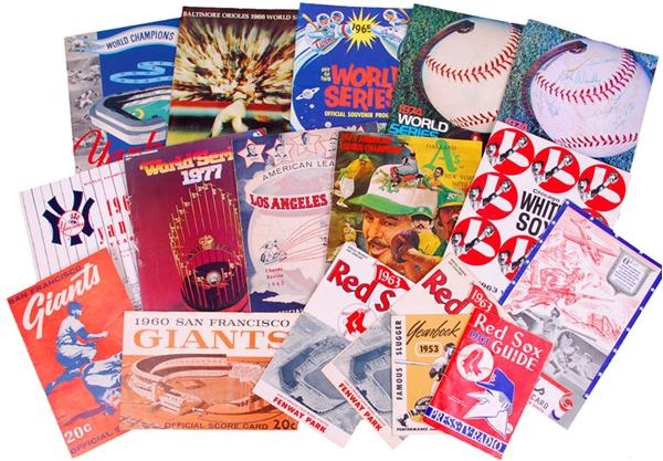 Ernie Davis - (22) Vintage Baseball Publications w/ Signed 1974 World Series Program