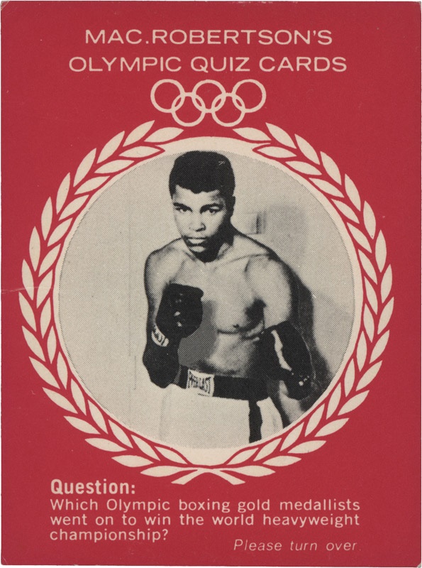 1964 Cassius Clay Australian Mac Robertson's Olympic Quiz Card