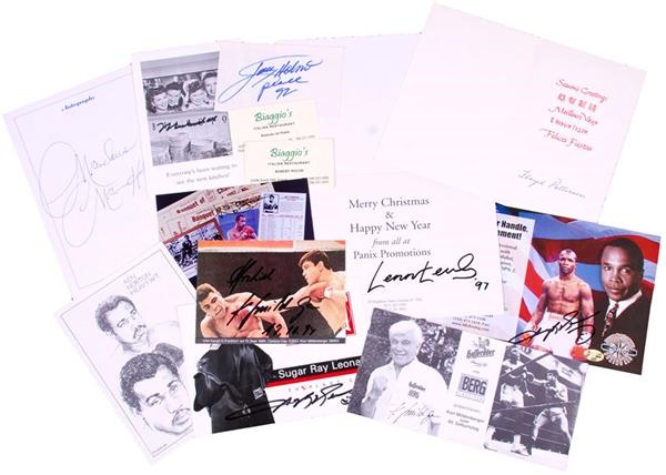 (10) Boxing Legend Autographs w/ Ali