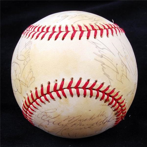 - 1979 New York Yankees Team Signed Ball W/ Munson and Catfish