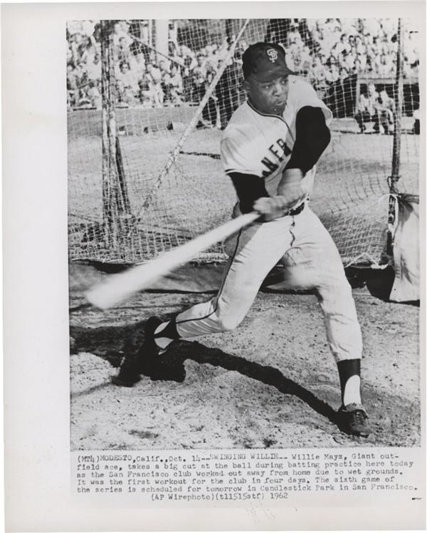 - Willie Mays Giants Baseball Photo (1962)