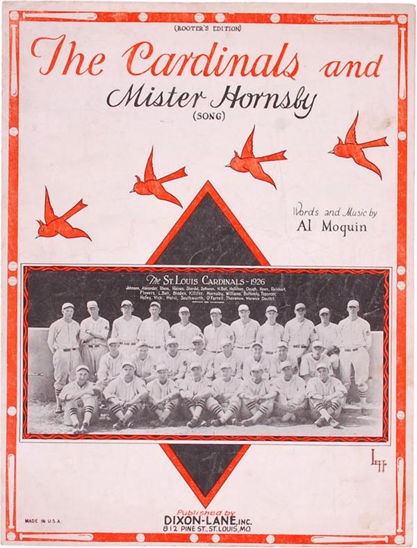 - 1926 St Louis Cardinals and Rogers Hornsby Baseball Sheet Music