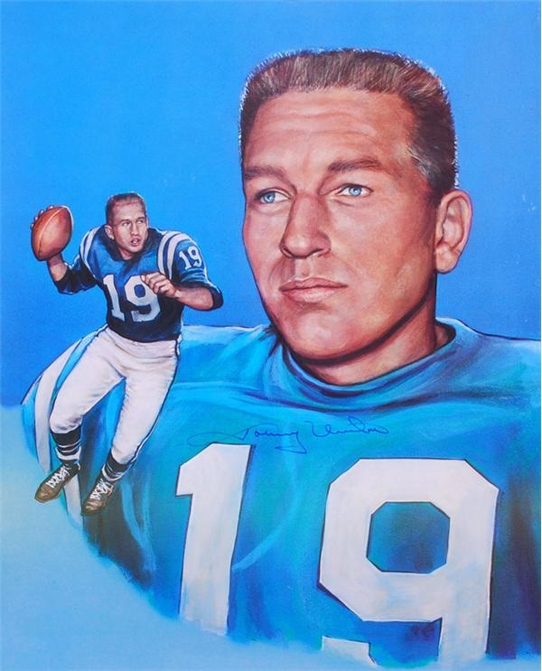 - Johnny Unitas Signed Colts Print