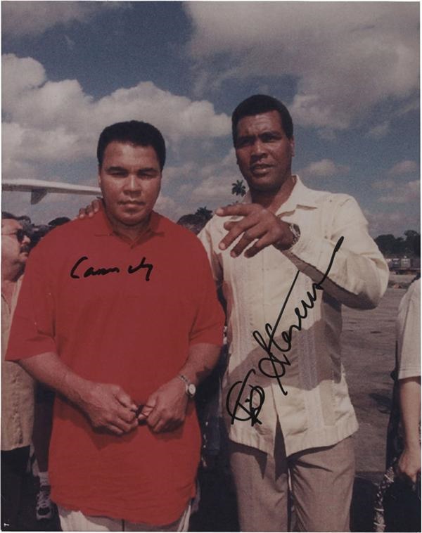 Muhammad Ali (Cassius Clay) and Teofilo Stevenson Signed Photo