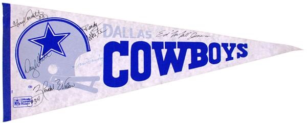 - 1970s Dallas Cowboys Multi-Signed Pennant with Hall of Famers